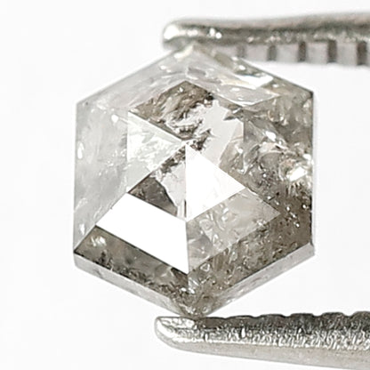0.98 CT Hexagon Shape Grey Black Loose Salt and Pepper Diamond ideal for making Engagement Ring