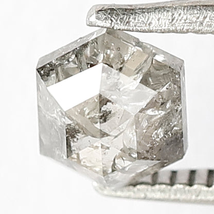 0.98 CT Hexagon Shape Grey Black Loose Salt and Pepper Diamond ideal for making Engagement Ring