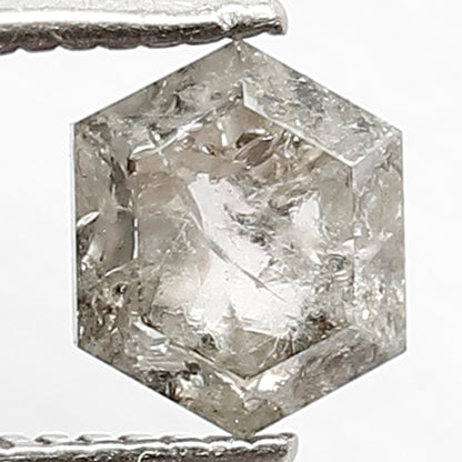 0.98 CT Hexagon Shape Grey Black Loose Salt and Pepper Diamond ideal for making Engagement Ring