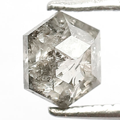 0.98 CT Hexagon Shape Grey Black Loose Salt and Pepper Diamond ideal for making Engagement Ring