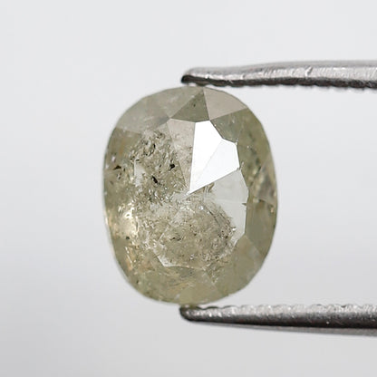 1.70 CT 8 MM Oval Shape Rustic Diamond Translucent Green Color Natural Loose Diamond For Anniversary Gift