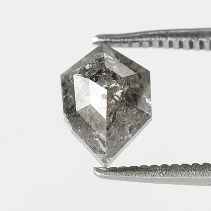1.24 CT geometric Shape Salt and Pepper Diamond 7.90 MM black grey Color Loose Natural Diamond For Wedding Ring
