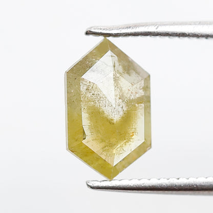 1.26 CT 9.50 MM Elongated Hexagon Shape Salt and Pepper Diamond Fancy Yellow Color Natural Loose Diamond