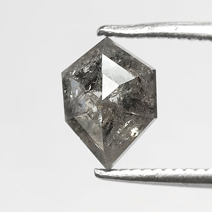 1.24 CT geometric Shape Salt and Pepper Diamond 7.90 MM black grey Color Loose Natural Diamond For Wedding Ring