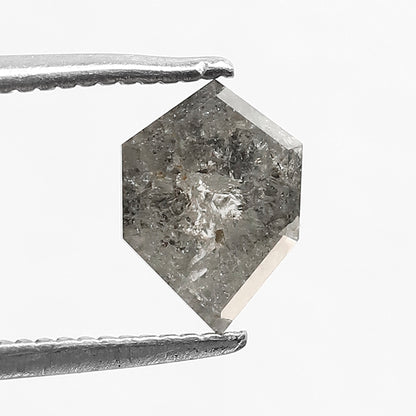 1.24 CT geometric Shape Salt and Pepper Diamond 7.90 MM black grey Color Loose Natural Diamond For Wedding Ring