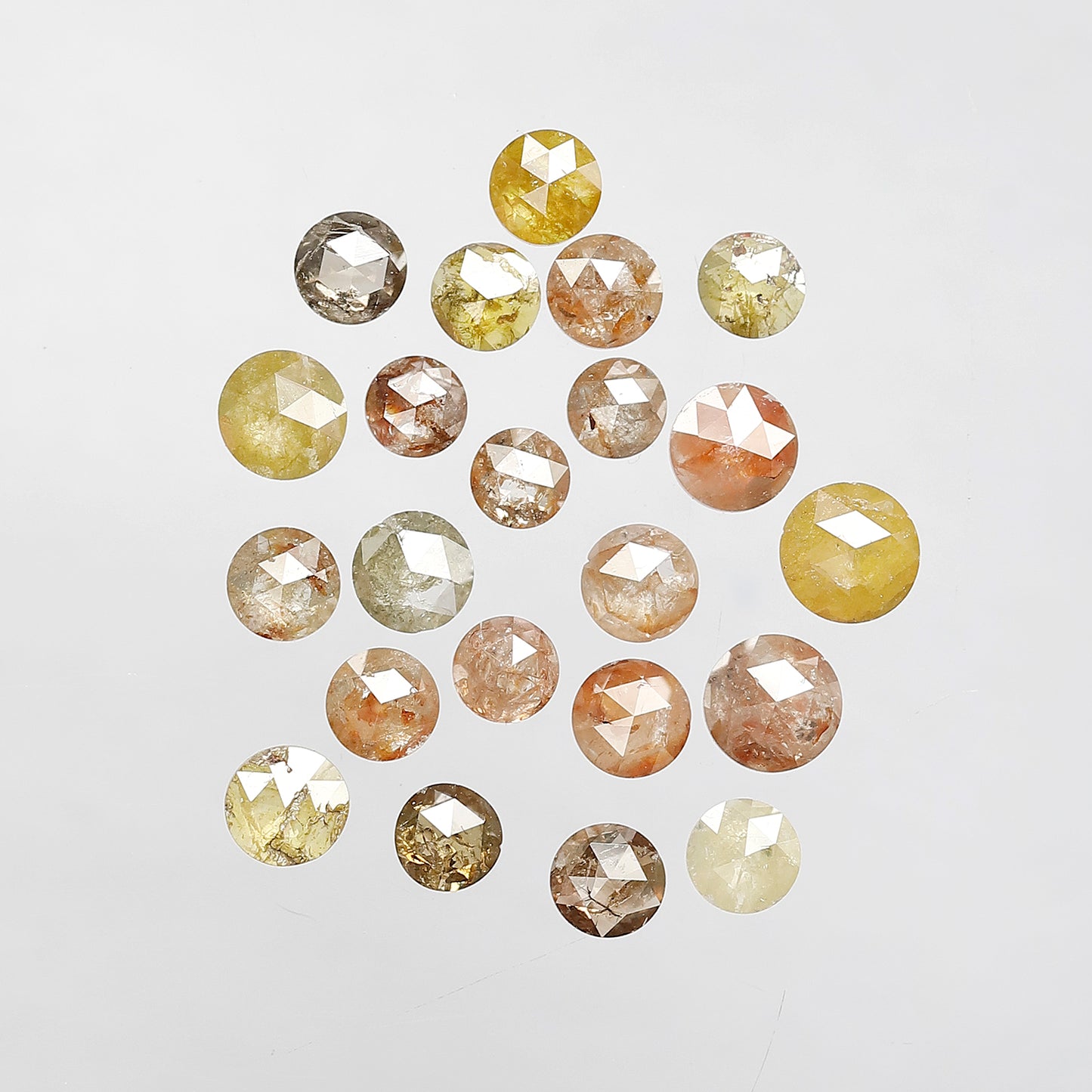 5.57 Ct 22 Pcs Round Rose Cut Multi color Diamonds | Natural Loose Earth Mined Diamonds