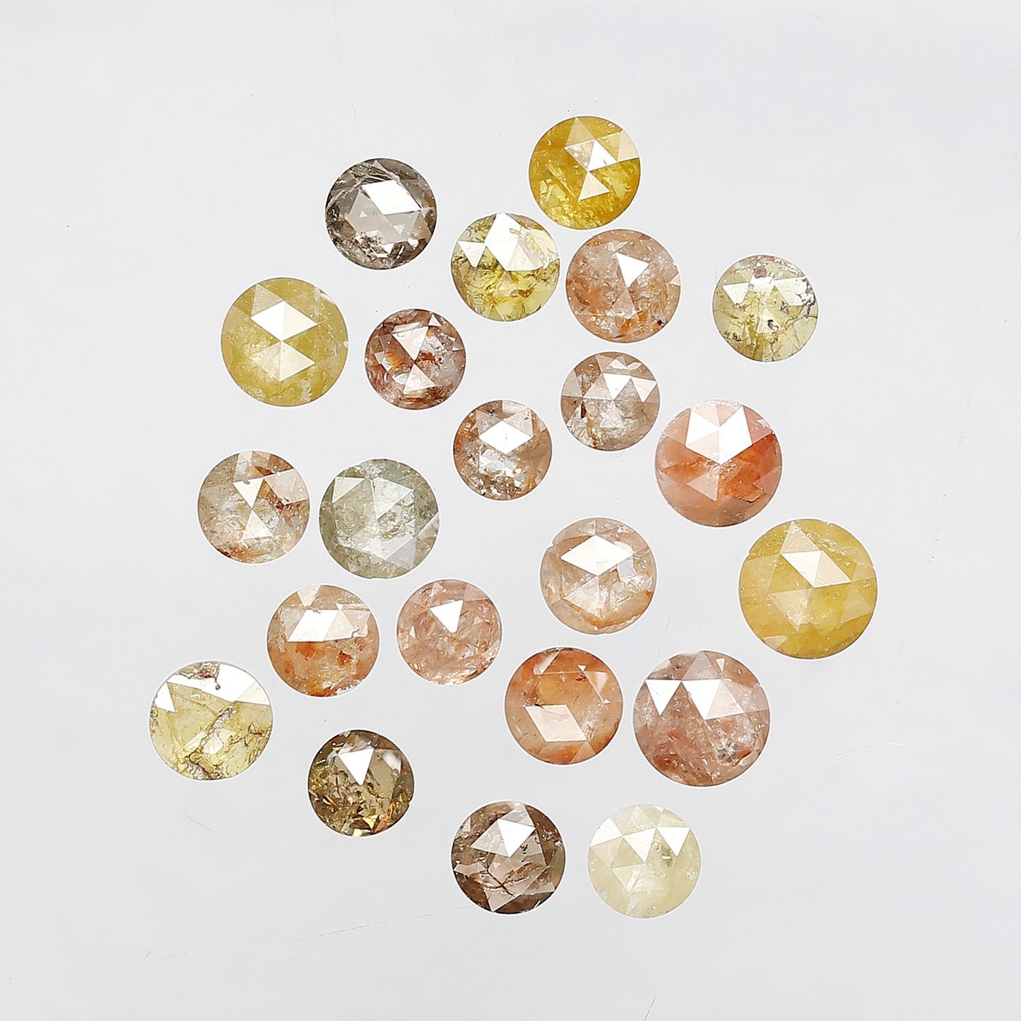 5.57 Ct 22 Pcs Round Rose Cut Multi color Diamonds | Natural Loose Earth Mined Diamonds