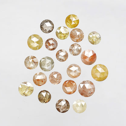 5.57 Ct 22 Pcs Round Rose Cut Multi color Diamonds | Natural Loose Earth Mined Diamonds