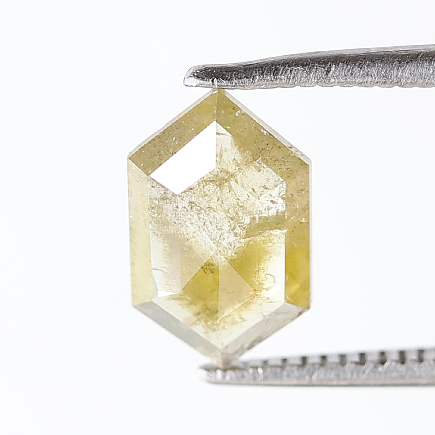 1.26 CT 9.50 MM Elongated Hexagon Shape Salt and Pepper Diamond Fancy Yellow Color Natural Loose Diamond