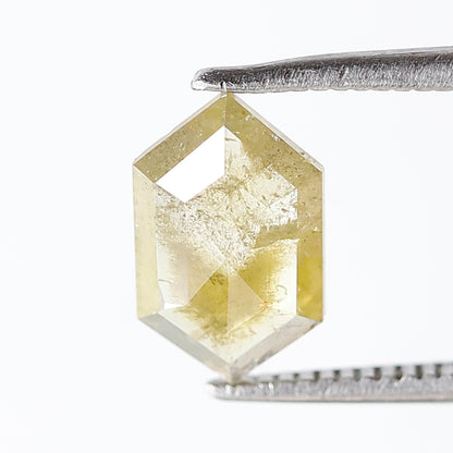 1.26 CT 9.50 MM Elongated Hexagon Shape Salt and Pepper Diamond Fancy Yellow Color Natural Loose Diamond