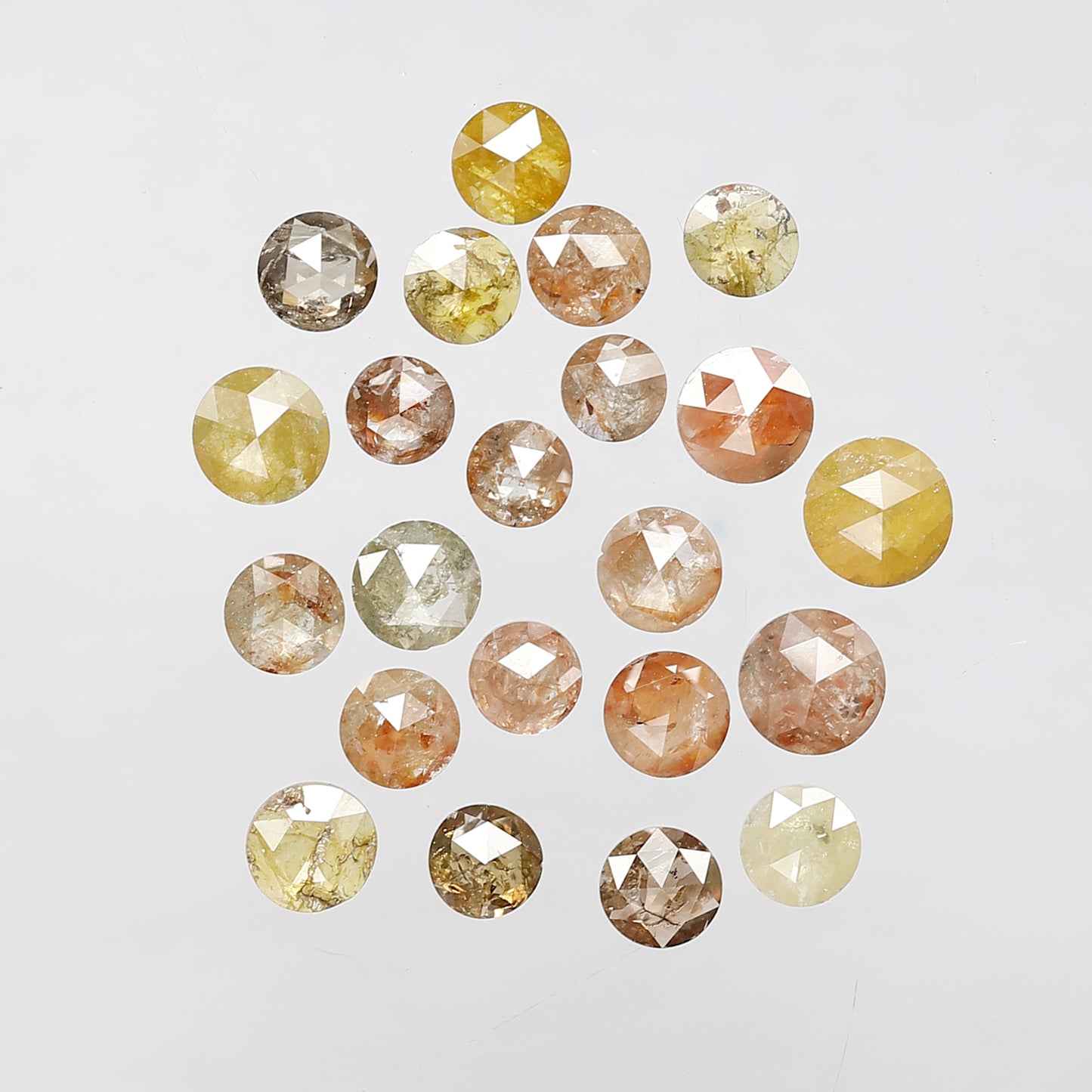 5.57 Ct 22 Pcs Round Rose Cut Multi color Diamonds | Natural Loose Earth Mined Diamonds