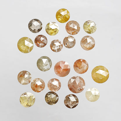5.57 Ct 22 Pcs Round Rose Cut Multi color Diamonds | Natural Loose Earth Mined Diamonds