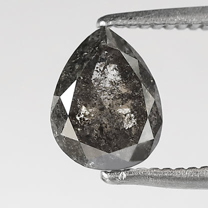 1.18 CT Pear Shape Salt and Pepper Diamond 7 MM  black grey Color Loose Natural Diamond For Wedding Ring