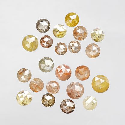 5.57 Ct 22 Pcs Round Rose Cut Multi color Diamonds | Natural Loose Earth Mined Diamonds