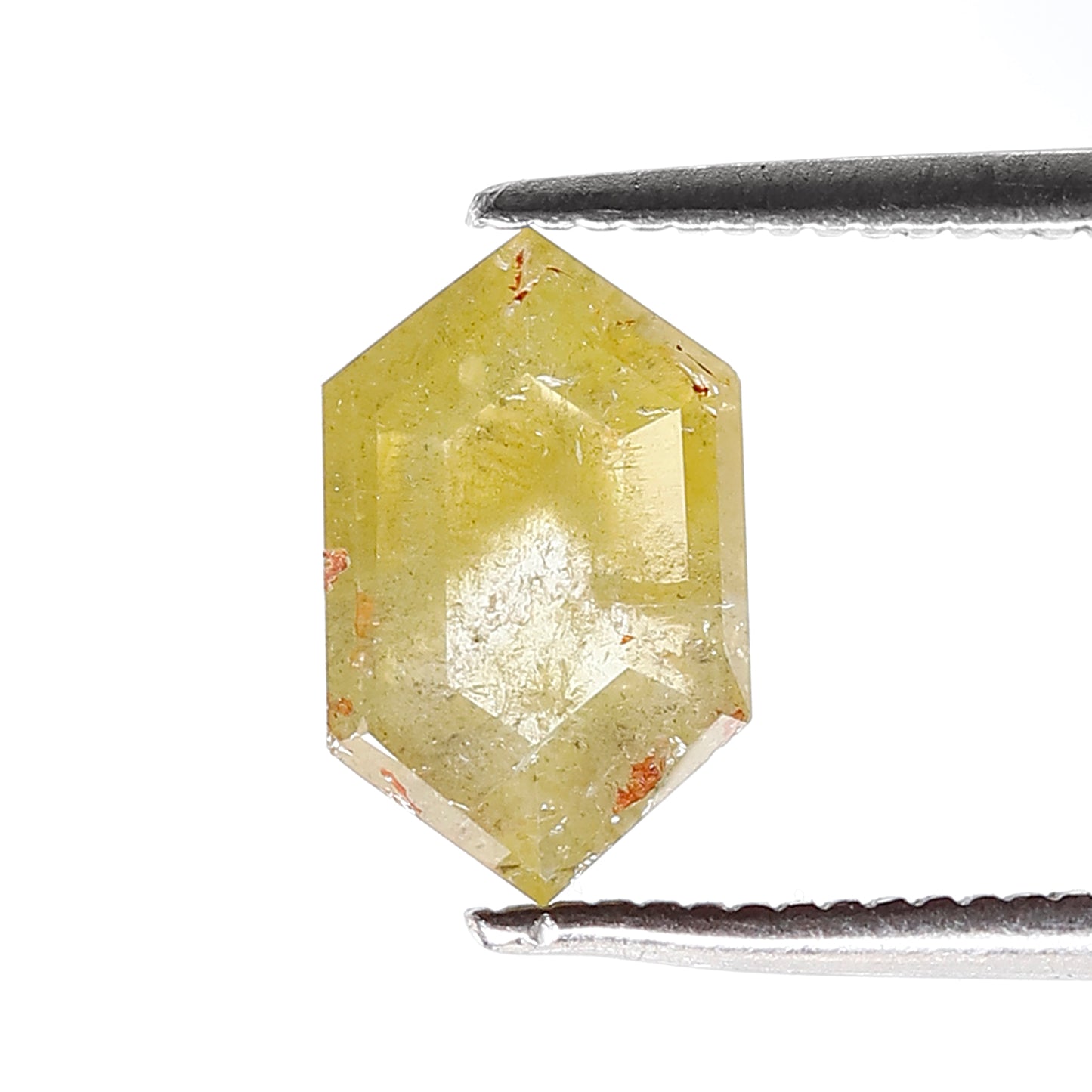 1.26 CT 9.50 MM Elongated Hexagon Shape Salt and Pepper Diamond Fancy Yellow Color Natural Loose Diamond
