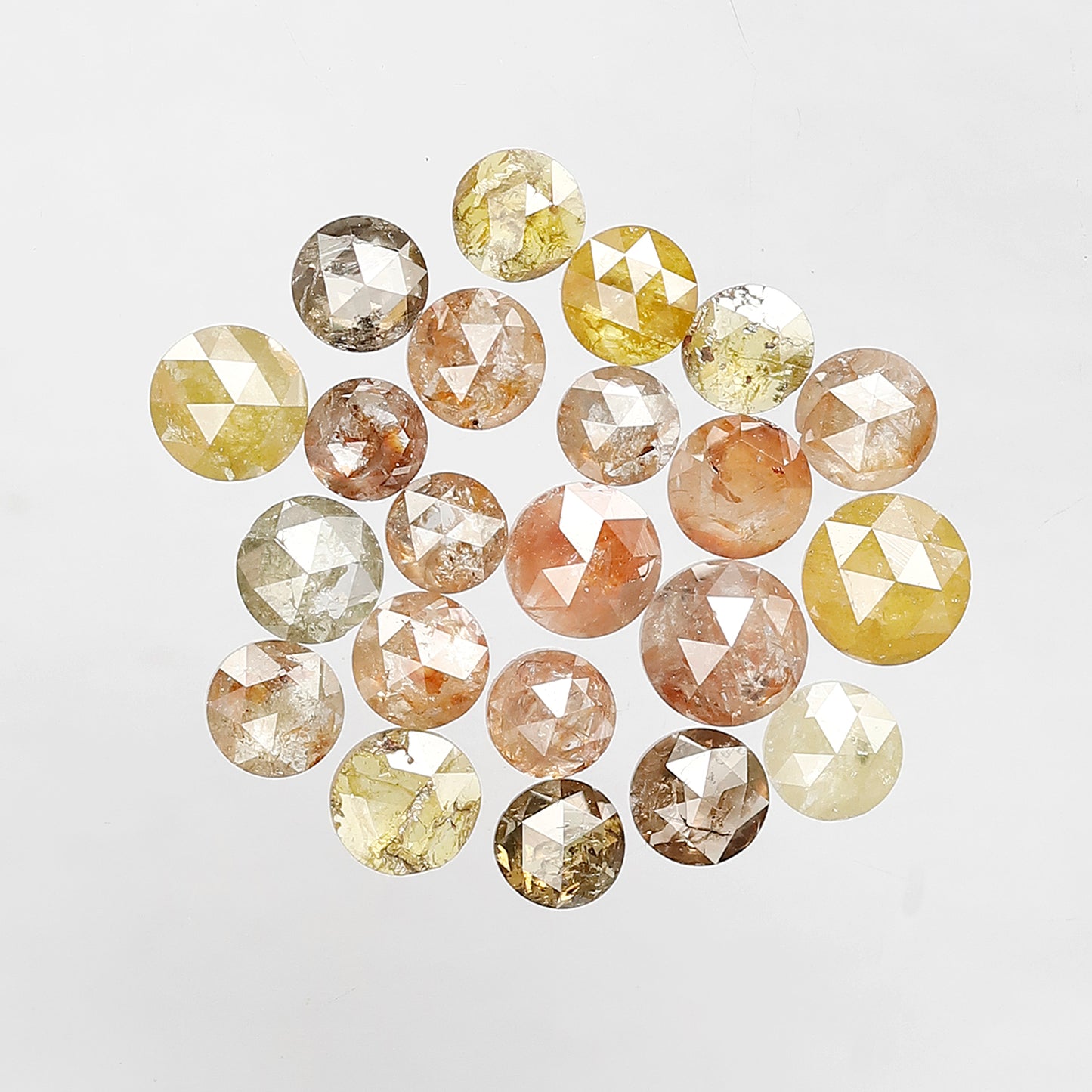 5.57 Ct 22 Pcs Round Rose Cut Multi color Diamonds | Natural Loose Earth Mined Diamonds