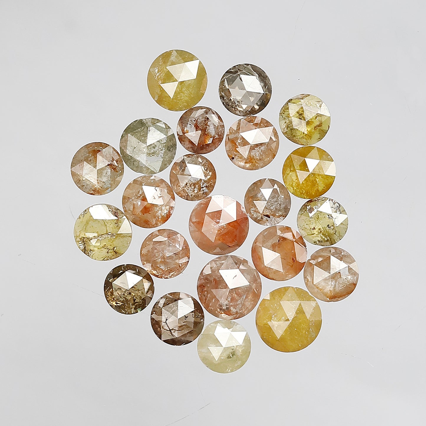 5.57 Ct 22 Pcs Round Rose Cut Multi color Diamonds | Natural Loose Earth Mined Diamonds