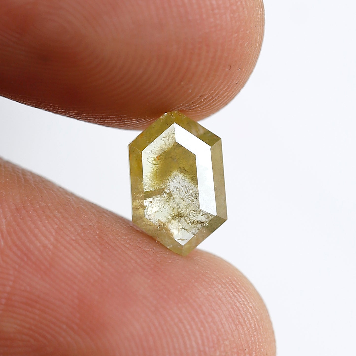 1.26 CT 9.50 MM Elongated Hexagon Shape Salt and Pepper Diamond Fancy Yellow Color Natural Loose Diamond