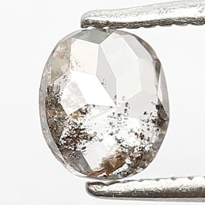 0.62 CT Transparent Natural Loose Oval Shape Diamond, 5.90 mm Salt and Pepper Earth Mine Perfect For Handmade Jewelry
