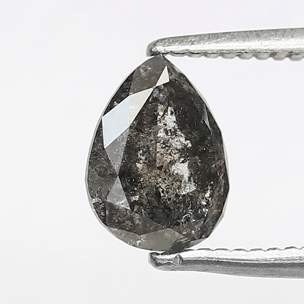 1.18 CT Pear Shape Salt and Pepper Diamond 7 MM  black grey Color Loose Natural Diamond For Wedding Ring
