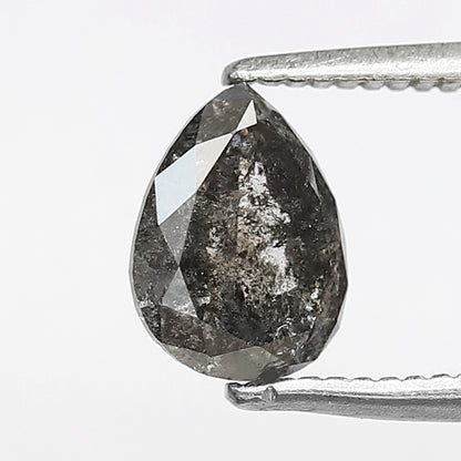 1.18 CT Pear Shape Salt and Pepper Diamond 7 MM  black grey Color Loose Natural Diamond For Wedding Ring
