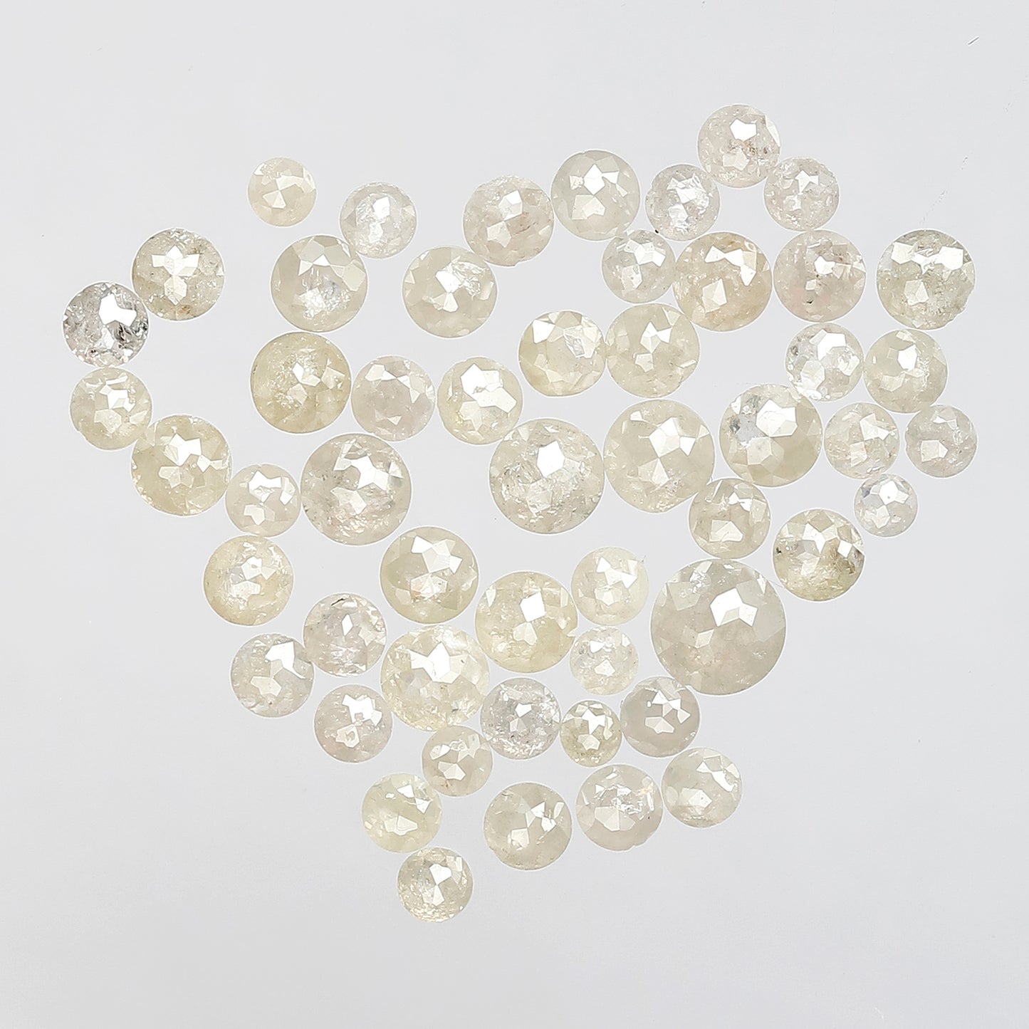 5.04 CT White Loose Round Rose cut Diamonds, 2 mm to 4 mm 51 pcs Natural Diamonds