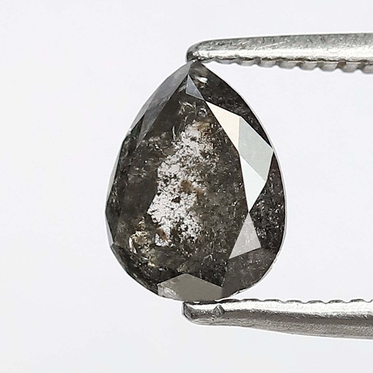 1.18 CT Pear Shape Salt and Pepper Diamond 7 MM  black grey Color Loose Natural Diamond For Wedding Ring
