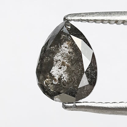 1.18 CT Pear Shape Salt and Pepper Diamond 7 MM  black grey Color Loose Natural Diamond For Wedding Ring