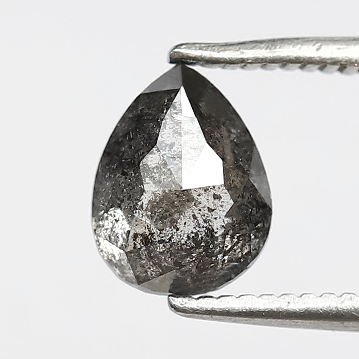 1.18 CT Pear Shape Salt and Pepper Diamond 7 MM  black grey Color Loose Natural Diamond For Wedding Ring