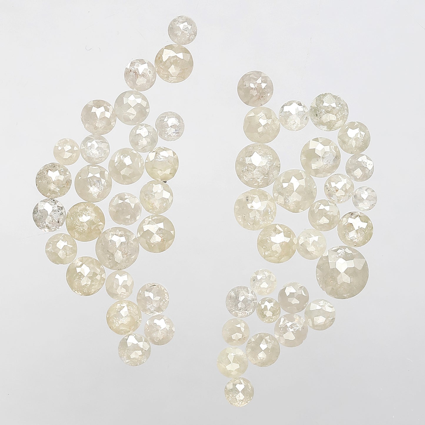 5.04 CT White Loose Round Rose cut Diamonds, 2 mm to 4 mm 51 pcs Natural Diamonds