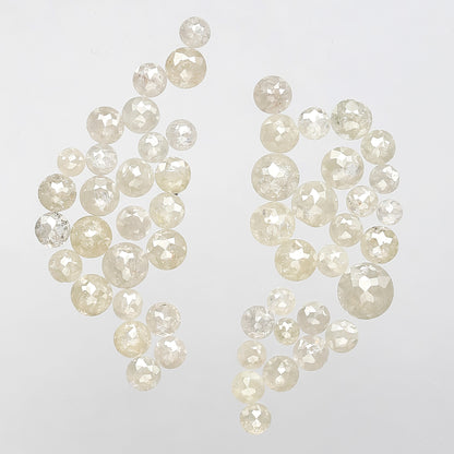 5.04 CT White Loose Round Rose cut Diamonds, 2 mm to 4 mm 51 pcs Natural Diamonds