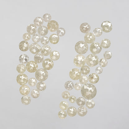 5.04 CT White Loose Round Rose cut Diamonds, 2 mm to 4 mm 51 pcs Natural Diamonds