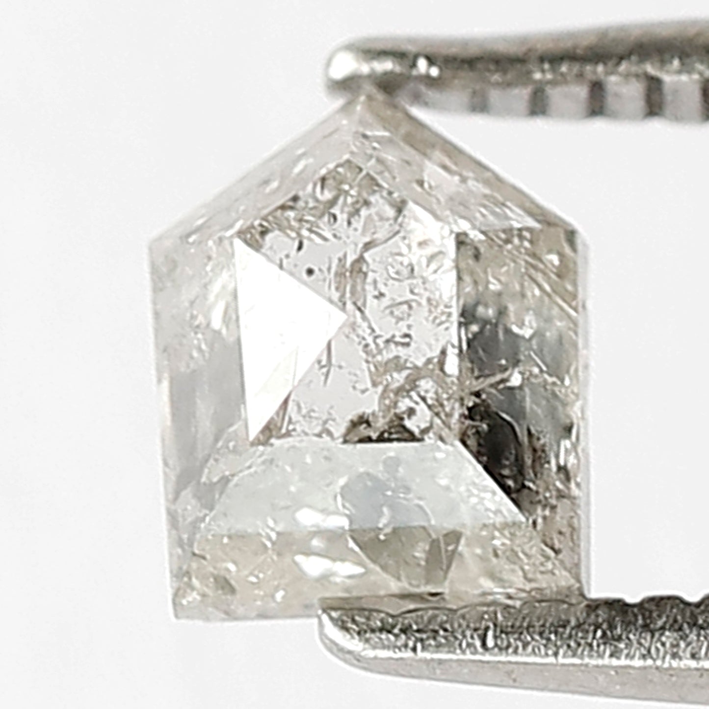 0.87 CT Splendid Modified Geometric Shape Sparkling White Icy Natural Loose Salt and Pepper Domed Top Diamond Made Antique Design Jewelry