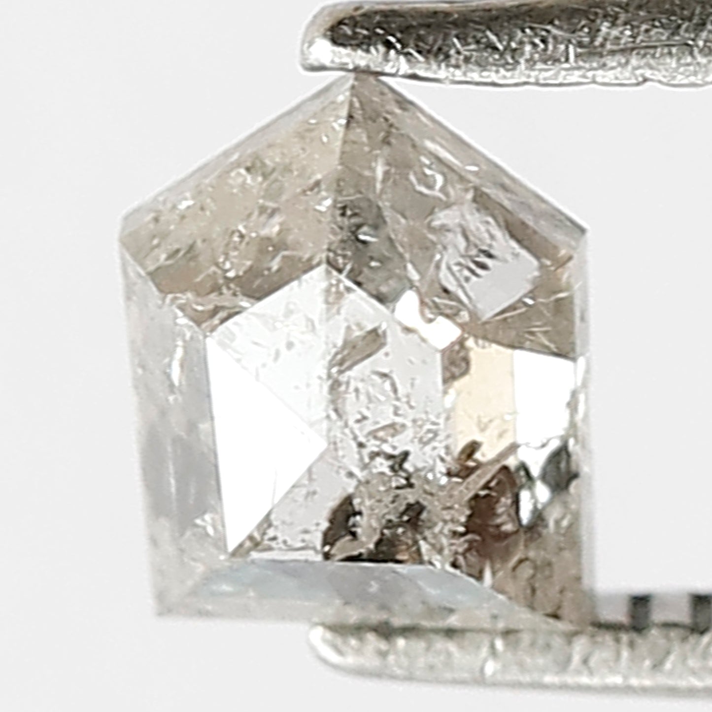 0.87 CT Splendid Modified Geometric Shape Sparkling White Icy Natural Loose Salt and Pepper Domed Top Diamond Made Antique Design Jewelry