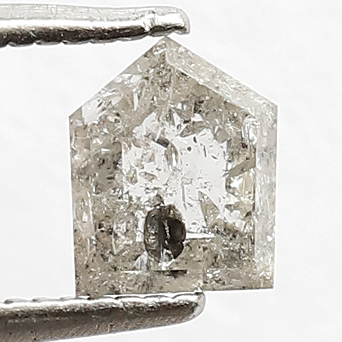 0.87 CT Splendid Modified Geometric Shape Sparkling White Icy Natural Loose Salt and Pepper Domed Top Diamond Made Antique Design Jewelry