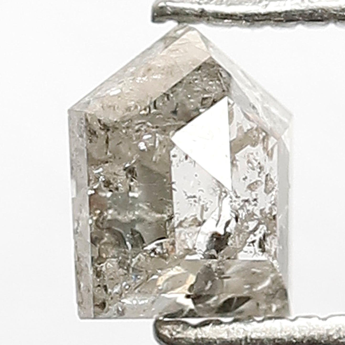 0.87 CT Splendid Modified Geometric Shape Sparkling White Icy Natural Loose Salt and Pepper Domed Top Diamond Made Antique Design Jewelry