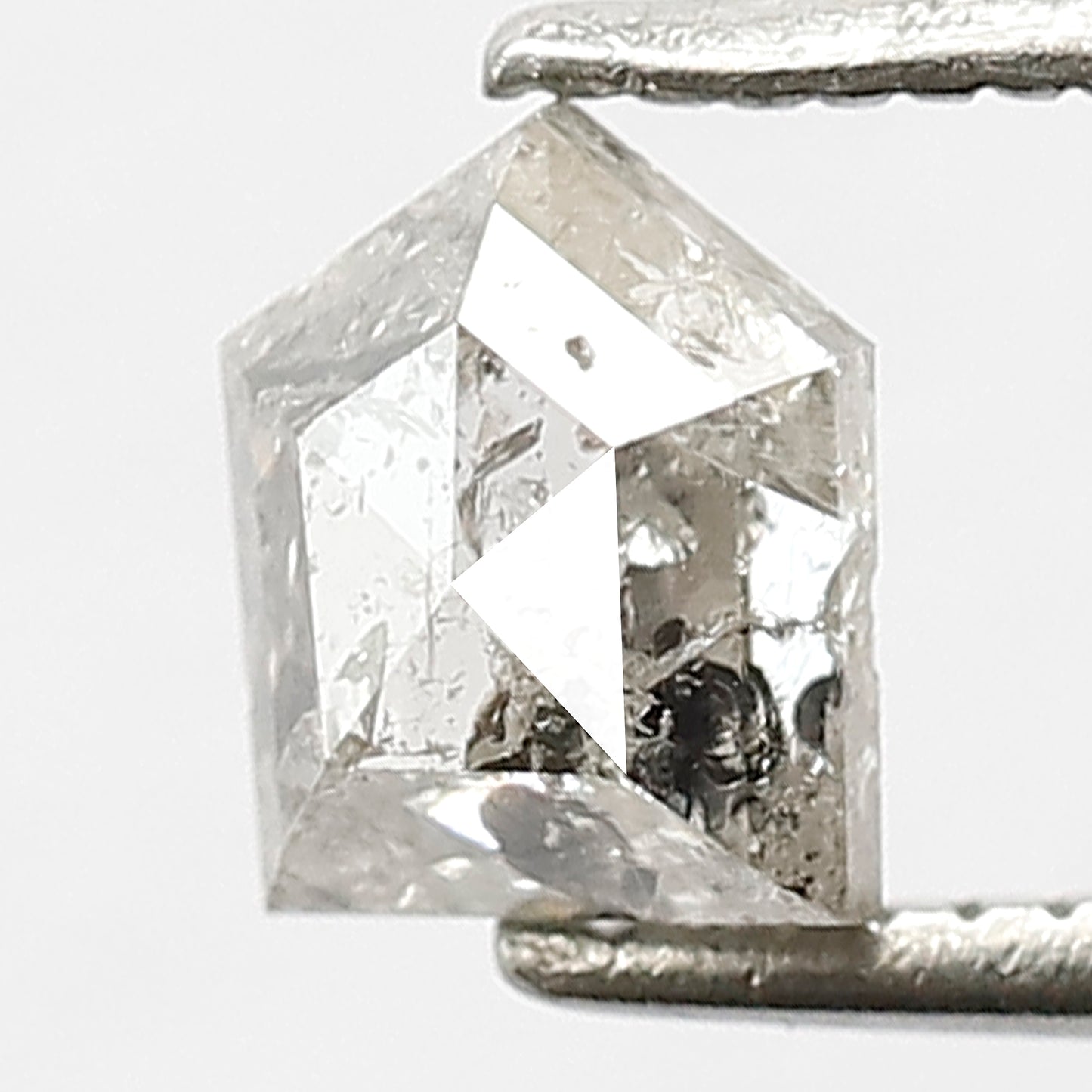 0.87 CT Splendid Modified Geometric Shape Sparkling White Icy Natural Loose Salt and Pepper Domed Top Diamond Made Antique Design Jewelry