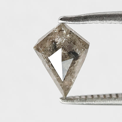 0.90 CT Kite Shape Salt and Pepper Diamond 8 MM grey black Color Loose Natural Diamond For Wedding Ring