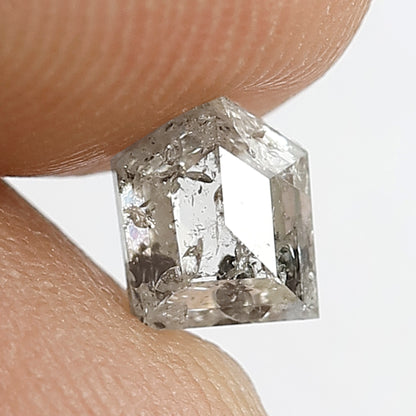 0.87 CT Splendid Modified Geometric Shape Sparkling White Icy Natural Loose Salt and Pepper Domed Top Diamond Made Antique Design Jewelry