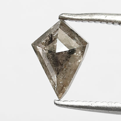 0.90 CT Kite Shape Salt and Pepper Diamond 8 MM grey black Color Loose Natural Diamond For Wedding Ring