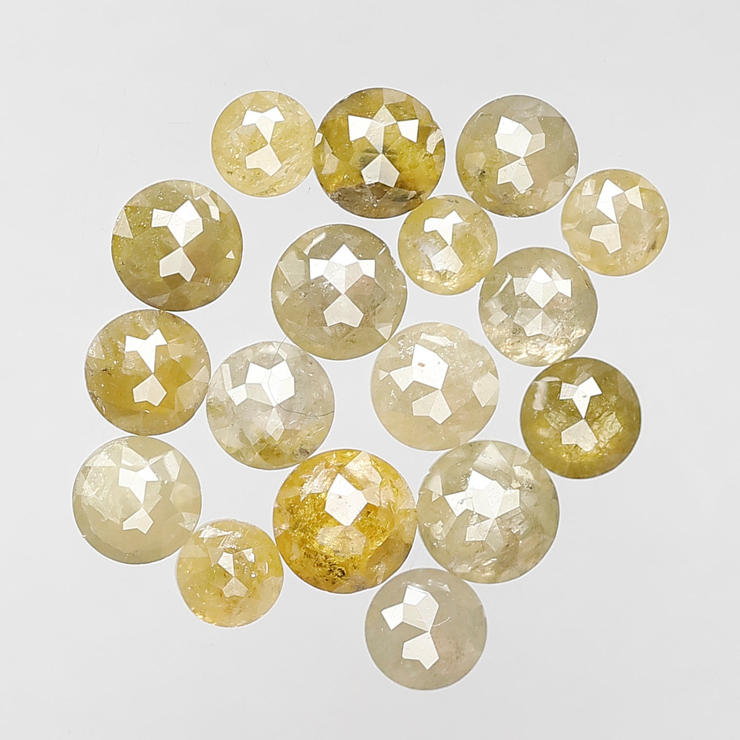 Round Rose Cut 5.64 Ct Natural Yellowish Diamonds | 3.2–4.7 mm Loose Diamonds for Jewelry