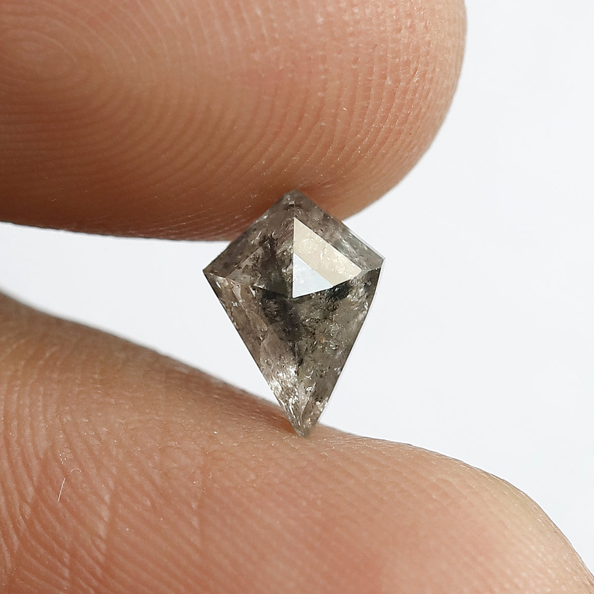 0.90 CT Kite Shape Salt and Pepper Diamond 8 MM grey black Color Loose Natural Diamond For Wedding Ring