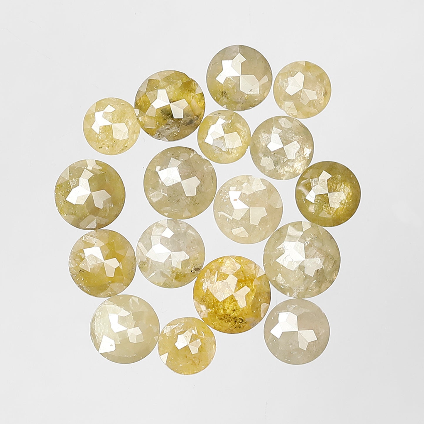 Round Rose Cut 5.64 Ct Natural Yellowish Diamonds | 3.2–4.7 mm Loose Diamonds for Jewelry