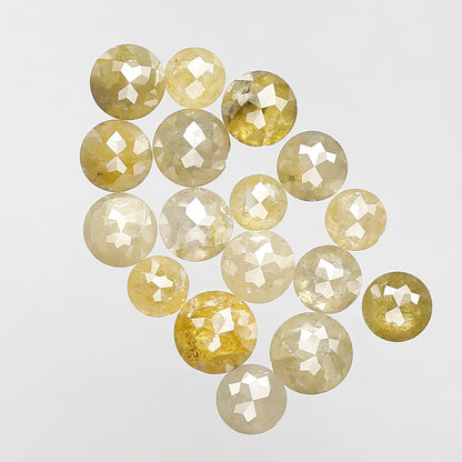 Round Rose Cut 5.64 Ct Natural Yellowish Diamonds | 3.2–4.7 mm Loose Diamonds for Jewelry