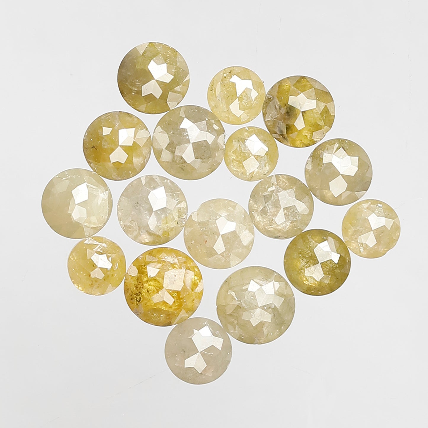 Round Rose Cut 5.64 Ct Natural Yellowish Diamonds | 3.2–4.7 mm Loose Diamonds for Jewelry