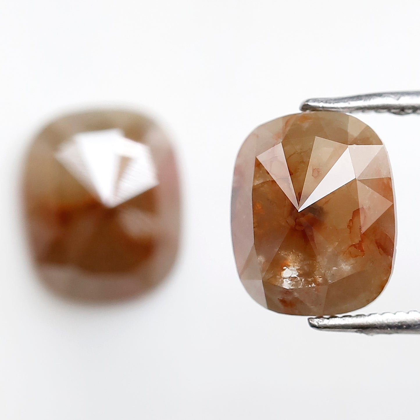 4.82 CT 9 MM Pair Of Oval Shape Salt and Pepper Diamond Rustic Red Grey Color Natural Loose Diamond