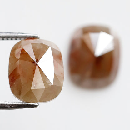 4.82 CT 9 MM Pair Of Oval Shape Salt and Pepper Diamond Rustic Red Grey Color Natural Loose Diamond