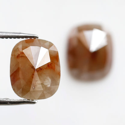 4.82 CT 9 MM Pair Of Oval Shape Salt and Pepper Diamond Rustic Red Grey Color Natural Loose Diamond
