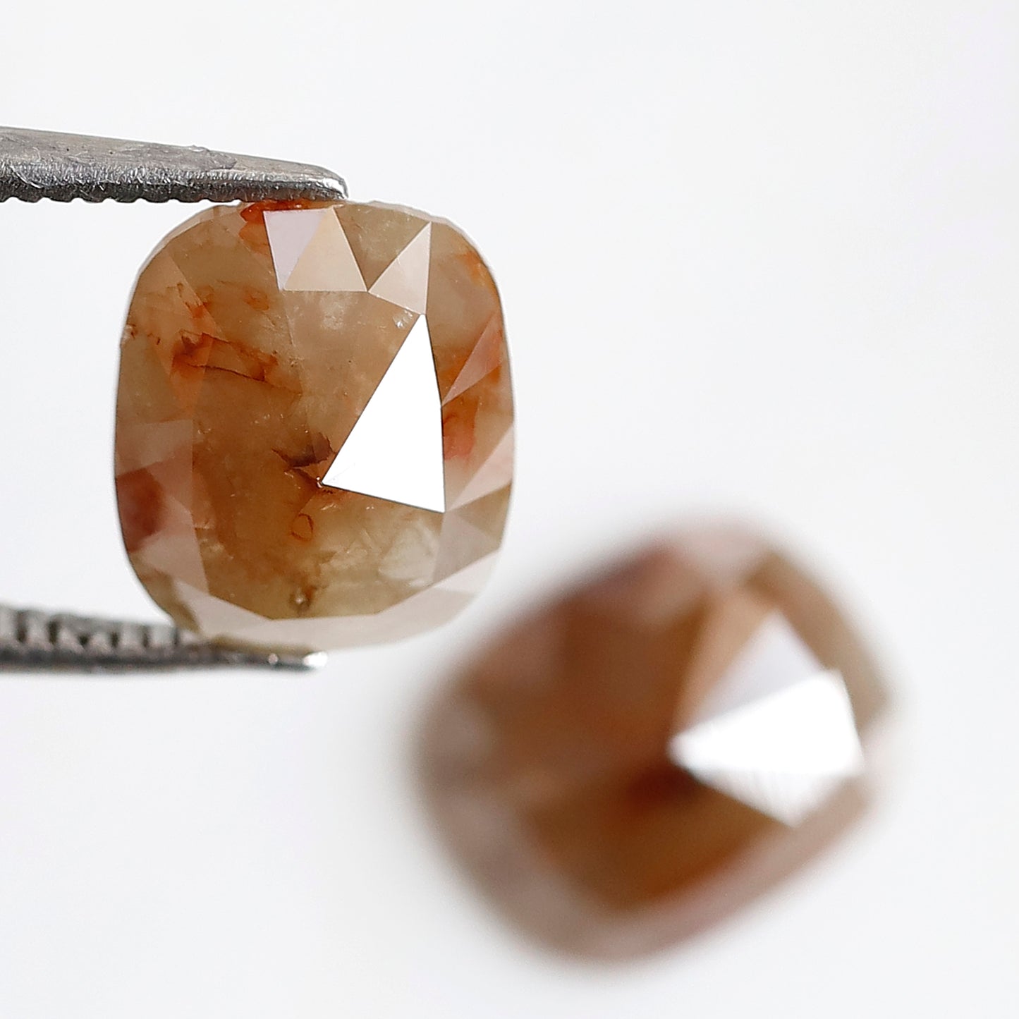 4.82 CT 9 MM Pair Of Oval Shape Salt and Pepper Diamond Rustic Red Grey Color Natural Loose Diamond