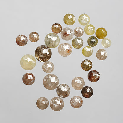 Round Rose Cut 4.62 Ct Multi Color Diamonds | 29 Pcs 2.5–4 mm Natural Loose Diamond Lot